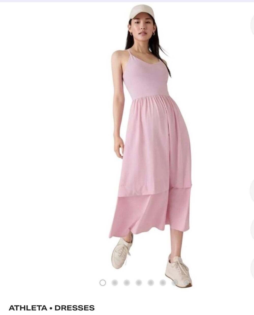 Athleta Elation V-Neck Hybrid Dress in Begonia Pink